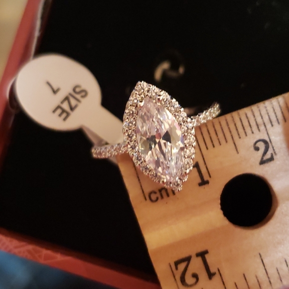 Ring 18kt white gold plated brass size 7 - Picture 7 of 10